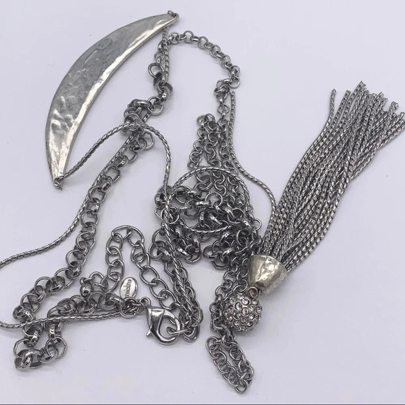 Chico’s Long Double Strand Tassel Necklace - Picture 2 of 2